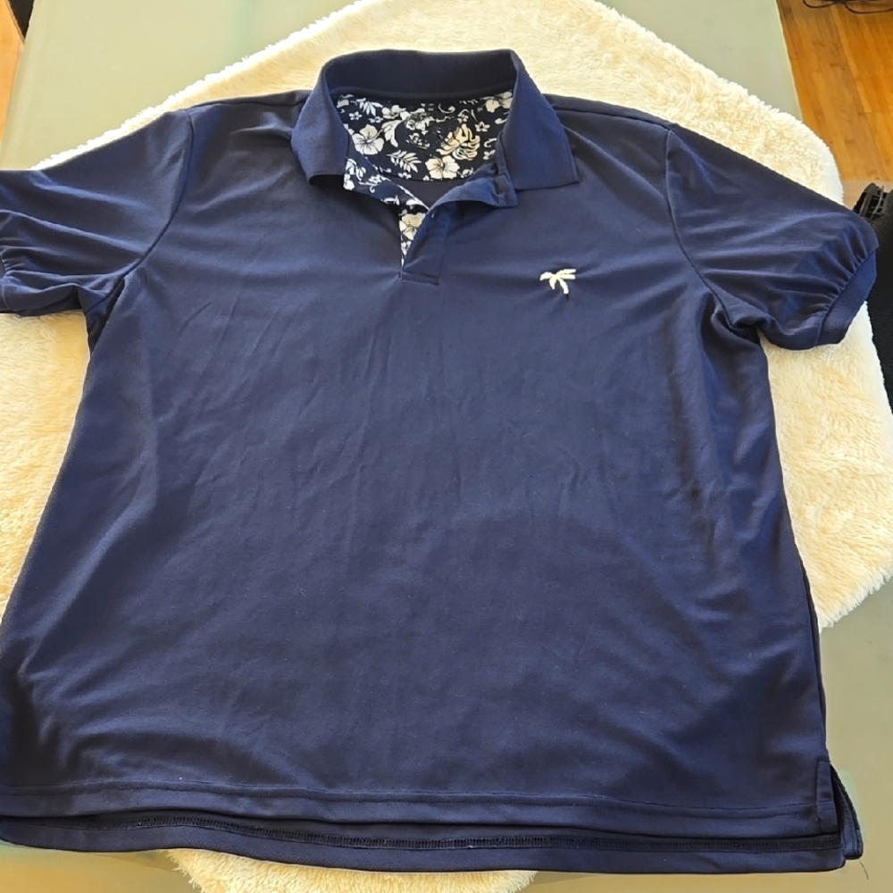 Albert Morris Comfort Navy Blue Polo Men's  Shirt with Embroidered Logo